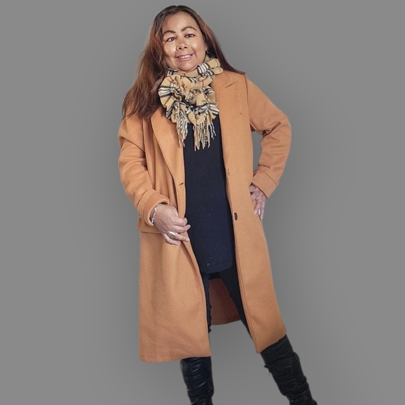 Lord & Taylor Womens Tan Plaid Scarf - Picture 12 of 12